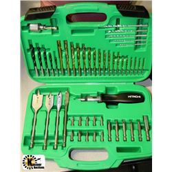 HITACHI DRILL BIT SET COMPLETE IN CASE