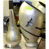 Image 1 : PAIR OF SHOWHOME SILVER LEAF VASES WITH 1/2 MOON