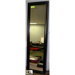 BROWN WOOD FRAMED MIRROR -