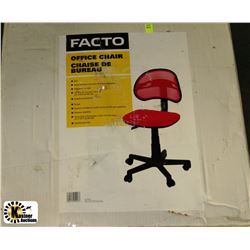 NEW FACTOR OFFICE CHAIR RED IN BOX