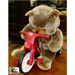 PLASTC RADIO FLYER TRICYCLE WITH PLUSH BEAR