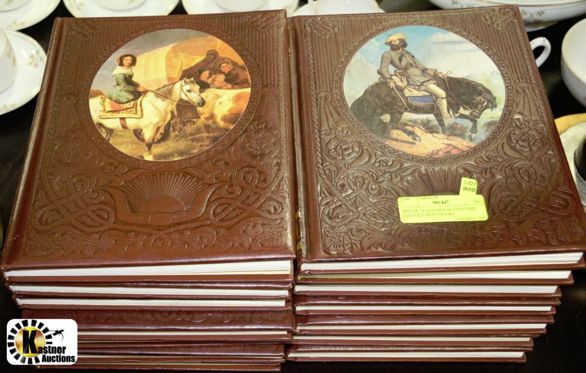 SET OF 14 LEATHER BOUND TIME LIFE OLD WEST BOOKS