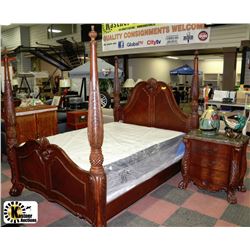 QUEEN MAHOGANY BED FRAME-MATTRESS NOT INCLUDED