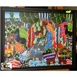 LARGE FRAMED CARRIBEAN MOTIF