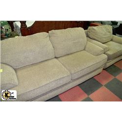 BEIGE FABRIC OVERSIZED LOVE SEAT & SOFA CHAIR