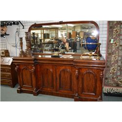 Victorian mahogany mirrored back sideboard with three drawers and four drawer base and original fini