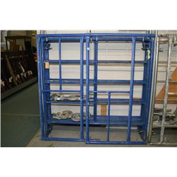 Construction grade scaffolding including six 5'X5' frames, two 2'X5' frames, four 10' decks, four wh