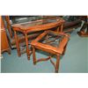 Image 1 : Modern console and end table with reeded supports and bevelled glass inserts