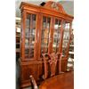 Image 2 : Modern Chippendale style dining suite with double pedestal dining table with two skirted insert leav