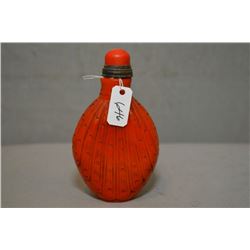 Cinnabar agate  Peacock Blossom  snuff bottle with red coral cap, purportedly 19th century