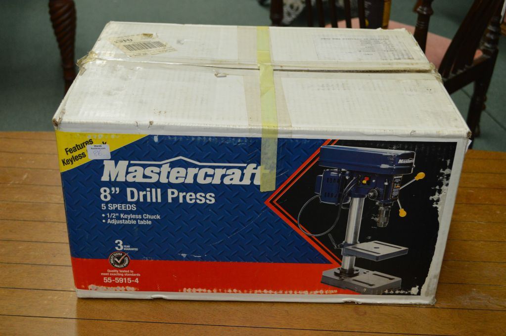 Mastercraft 8" drill press with five speeds, 1/2" keyless chuck and