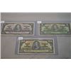 Image 1 : Selection of Bank of Canada 1937 bank notes including $20 bill, $10 and a $1 bill
