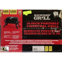 NEW BACKYARD GRILL 18" PORTABLE CHARCOAL GRILL