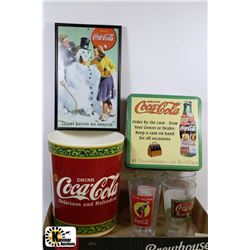 TRAY WITH COCA-COLA COLLECTIBLES