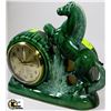 Image 4 : GREEN PORCELAIN HORSE CLOCK LAMP