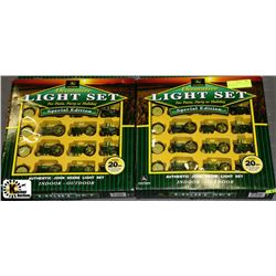 TWO JOHN DEERE TRACTOR LIGHT SETS FOR PATIO