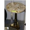Image 1 : MARBLE TOP END TABLE WITH BRASS BASE