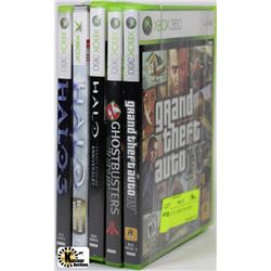BUNDLE OF 4 XBOX 360 AND 1-XBOX GAMES