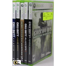 BUNDLE OF 5 XBOX 360 CALL OF DUTY SERIES
