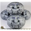 Image 1 : LOT OF 4 STONE FACES GARDEN DECOR