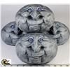 Image 1 : LOT OF 4 STONE FACES GARDEN DECOR