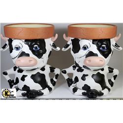 BOX WITH 2 BESSIE THE COW 11" POT