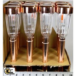 LOT OF 12 SOLAR COPPER COLOR GARDEN LIGHTS