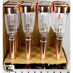 LOT OF 12 SOLAR COPPER COLOR GARDEN LIGHTS