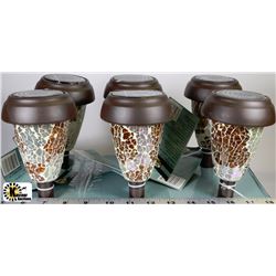 LOT OF 6 SOLAR MULTI-COLOR CRACKLE LIGHTS