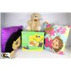 Image 1 : LOT OF GIRLS DORA PILLOWS & SESAME STREET WAFFLE