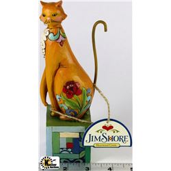 JIM SHORE "BROWN CAT/ROSE/REACHING" FIGURINE