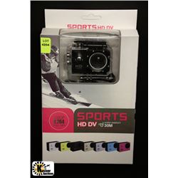 NEW HD DV SPORTS CAM. WATER RESISTANT 30M, 4X ZOOM