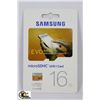 Image 1 : NEW 16GB SAMSUNG MICRO SDHC UHS-I CARD