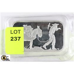 SILVERTOWNE 1 OZ SILVER BAR WITH PROSPECTOR LOGO