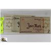 Image 1 : REPLICA OF JEWISH GHETTO BANK NOTES 5 AND 2 MARK