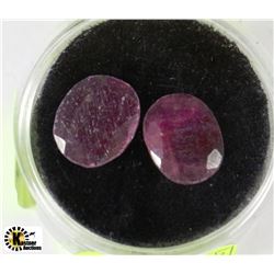 NATURAL RUBY GEMSTONE - 2 PIECES 17.5CT