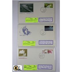 CANADA HIGH VALUE STAMPS ON FIRST DAY COVERS X3