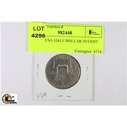 G) 1954 USA HALF DOLLAR 50 CENT COIN