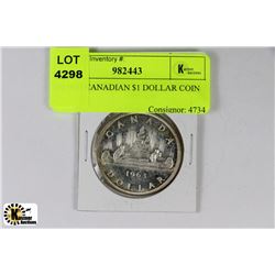 B) 1963 CANADIAN $1 DOLLAR COIN