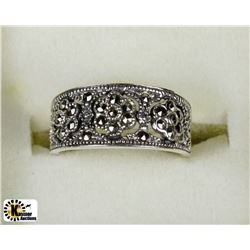STERLING SILVER MARCASITE ANTIQUE DESIGN RING