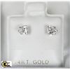 Image 1 : 14KT GOLD CUBIC ZIRCONIA HEART-SHAED EARRINGS
