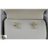 Image 1 : 14KT GOLD CUBIC ZIRCONIA CROSS EARRINGS