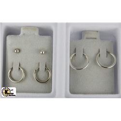 3 PAIRS OF STERLING SILVER EARRINGS