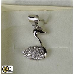 STERLING SILVER CUBIC ZIRCONIA SWAN PENDANT