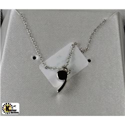 RHODIUM PLATED STERLING SILVER DIAMOND WHISTLE