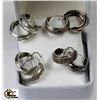 Image 1 : STERLING SILVER HOOP EARRINGS (4PAIRS)