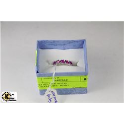27) .925 SILVER WITH NATURALRUBY  RING