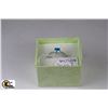 Image 1 : 25) .925 SILVER WITH NATURAL BLUE TOPAZ & CZ  RING
