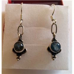 STAMPED 925 STERLING SILVER & MOONSTONE EARRINGS