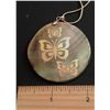 Image 1 : ABALONE PENDANT WITH SILVER BUTTERFLY OVERLAY